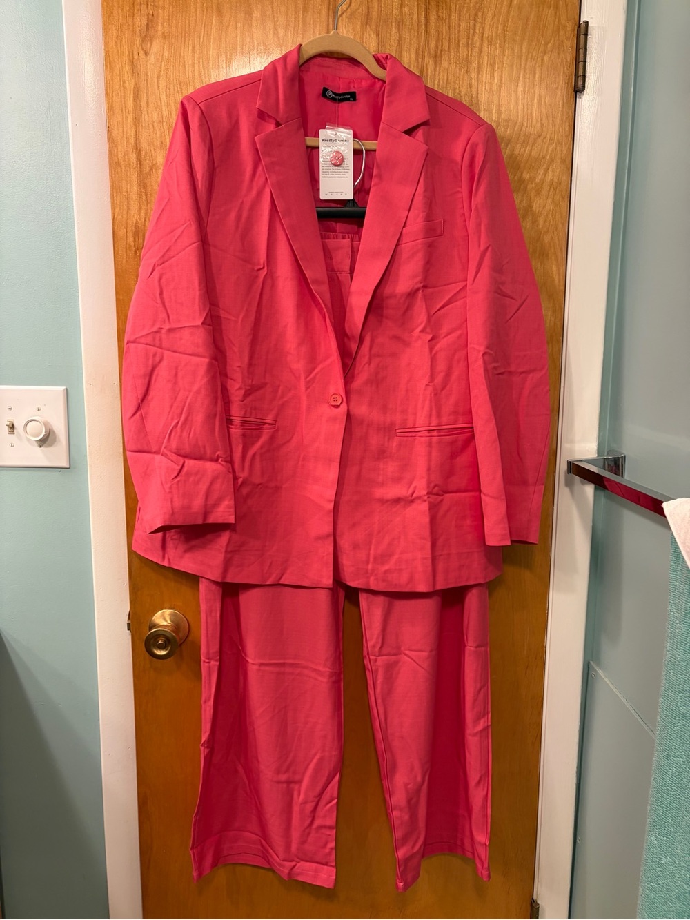 Pretty Garden, XL Bright Pink Women's Blazer & Trouser Suit